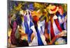 August Macke Girls in the Open Art Print Poster-null-Mounted Poster