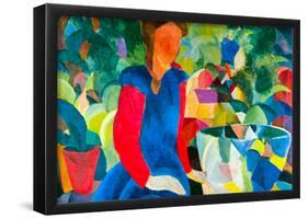 August Macke Girls with Fish Bell Art Print Poster-null-Framed Poster