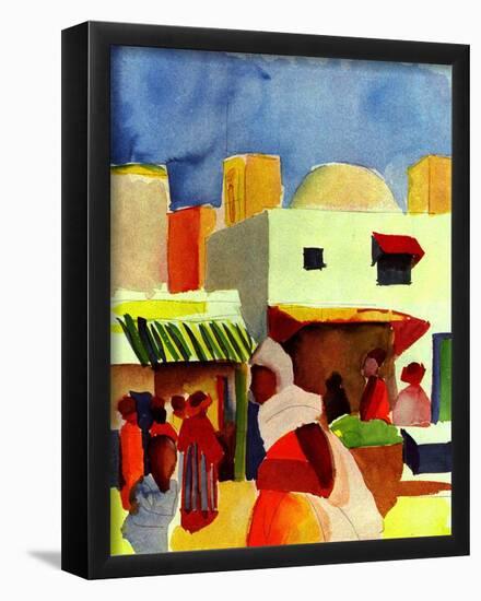 August Macke (Market in Algiers) Art Poster Print-null-Framed Poster