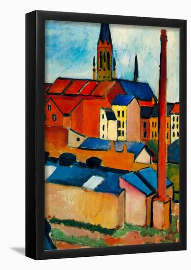 August Macke St. Mary's Church with Houses and Chimney Art Print Poster-null-Framed Poster
