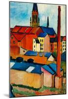 August Macke St. Mary's Church with Houses and Chimney Art Print Poster-null-Mounted Poster
