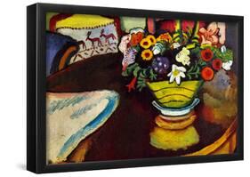 August Macke Still Life with Venison and Ostrich Pillow Art Print Poster-null-Framed Poster