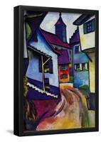 August Macke Street with a Church in Kandern Art Print Poster-null-Framed Poster