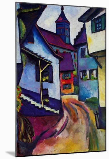 August Macke Street with a Church in Kandern Art Print Poster-null-Mounted Poster