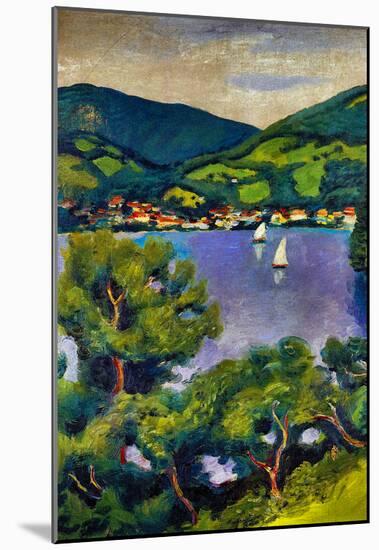 August Macke Tegern Sea Landscape Art Print Poster-null-Mounted Poster