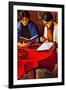 August Macke Two women at the Table-null-Framed Art Print