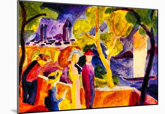 August Macke Walking at the Lake Art Print Poster-null-Mounted Poster