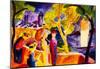 August Macke Walking at the Lake Art Print Poster-null-Mounted Poster