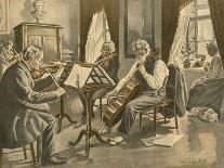 The Papercutting, 1890 (Pastel on Paper)-August Mandlick-Giclee Print