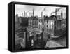 August Thyssen Steel Mill, Large Steel Works, Looming Smokily Behind Bomb-Ruined Town-Ralph Crane-Framed Stretched Canvas