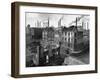 August Thyssen Steel Mill, Large Steel Works, Looming Smokily Behind Bomb-Ruined Town-Ralph Crane-Framed Photographic Print