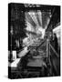 August Thyssen Steel Mill, Large Steel Works, Men Up on Platform-Ralph Crane-Stretched Canvas