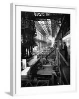 August Thyssen Steel Mill, Large Steel Works, Men Up on Platform-Ralph Crane-Framed Photographic Print