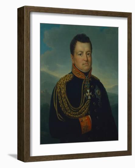 August Wilhelm Graf Neidhardt Von Gneisenau in the Dark Blue Uniform of a Prussian General, 1815-16-Marie von Clausewitz-Framed Giclee Print