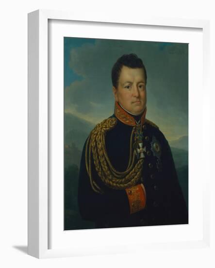 August Wilhelm Graf Neidhardt Von Gneisenau in the Dark Blue Uniform of a Prussian General, 1815-16-Marie von Clausewitz-Framed Giclee Print