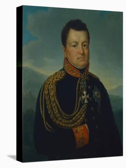 August Wilhelm Graf Neidhardt Von Gneisenau in the Dark Blue Uniform of a Prussian General, 1815-16-Marie von Clausewitz-Stretched Canvas
