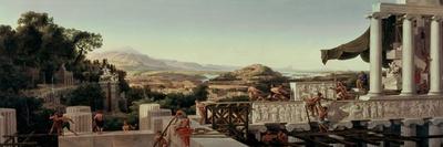View of Palermo with Mount Pellegrino-August Wilhelm Julius Ahlborn-Stretched Canvas