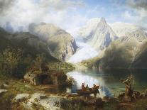 View of Gosau Lake near Salzburg-August Wilhelm Leu-Stretched Canvas