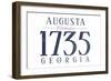 Augusta, Georgia - Established Date (Blue)-Lantern Press-Framed Art Print