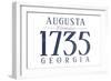 Augusta, Georgia - Established Date (Blue)-Lantern Press-Framed Art Print