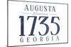 Augusta, Georgia - Established Date (Blue)-Lantern Press-Mounted Art Print
