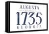 Augusta, Georgia - Established Date (Blue)-Lantern Press-Framed Stretched Canvas