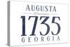 Augusta, Georgia - Established Date (Blue)-Lantern Press-Stretched Canvas