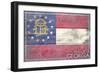 Augusta, Georgia - Georgia State Flag - Barnwood Painting-Lantern Press-Framed Art Print