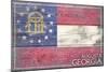 Augusta, Georgia - Georgia State Flag - Barnwood Painting-Lantern Press-Mounted Art Print