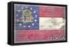 Augusta, Georgia - Georgia State Flag - Barnwood Painting-Lantern Press-Framed Stretched Canvas