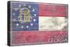 Augusta, Georgia - Georgia State Flag - Barnwood Painting-Lantern Press-Stretched Canvas