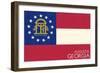 Augusta, Georgia - Georgia State Flag - Letterpress-Lantern Press-Framed Art Print