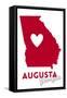 Augusta, Georgia - Heart Design-Lantern Press-Framed Stretched Canvas