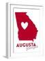 Augusta, Georgia - Heart Design-Lantern Press-Framed Art Print