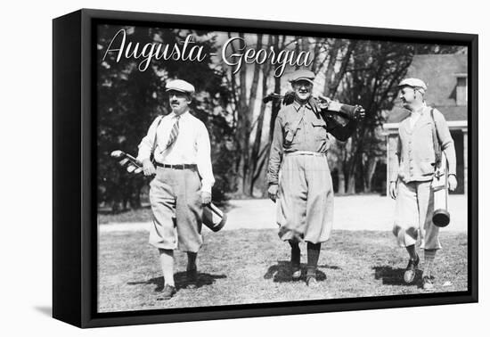 Augusta, Georgia - Men Heading out to the Golf Course-Lantern Press-Framed Stretched Canvas