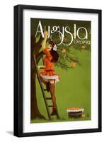 Augusta, Georgia - Orchard Pinup Girl-Lantern Press-Framed Art Print