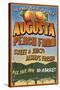 Augusta, Georgia - Peaches Vintage Sign-Lantern Press-Stretched Canvas