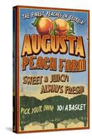 Augusta, Georgia - Peaches Vintage Sign-Lantern Press-Stretched Canvas