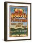 Augusta, Georgia - Peaches Vintage Sign-Lantern Press-Framed Art Print