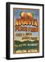 Augusta, Georgia - Peaches Vintage Sign-Lantern Press-Framed Art Print