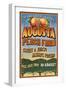 Augusta, Georgia - Peaches Vintage Sign-Lantern Press-Framed Art Print