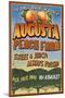 Augusta, Georgia - Peaches Vintage Sign-Lantern Press-Mounted Art Print