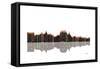 Augusta Maine Skyline BW 1-Marlene Watson-Framed Stretched Canvas