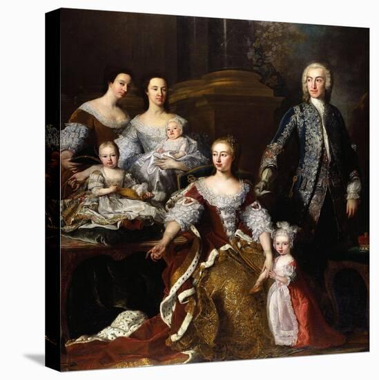 Augusta of Saxe-Gotha, Princess of Wales, with Members of Her Family and Household, 1739-Jean Baptiste Van Loo-Stretched Canvas