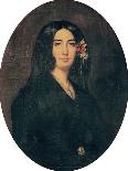 Portrait of George Sand (1804-76)-Auguste Charpentier-Stretched Canvas