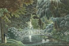 "Malmaison.Vue du pont de bois sur la rivière à la gauche du château"-Auguste Garneray-Giclee Print