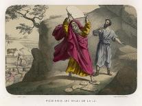 Moses Breaks the Tables of the Law on Which the Ten Commandments are Inscribed-Auguste Leloir-Art Print