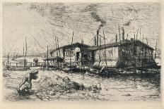 Old Washing-Boats at Grenelle, 1915-Auguste Lepere-Framed Giclee Print