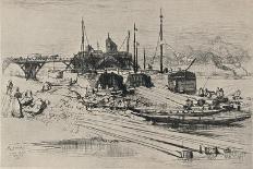 Old Washing-Boats at Grenelle, 1915-Auguste Lepere-Framed Giclee Print