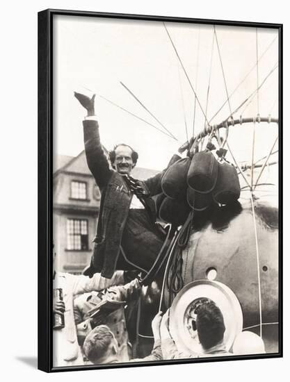 Auguste Piccard Waves as He Climbed into the Spherical Aluminum Capsule-null-Framed Photo